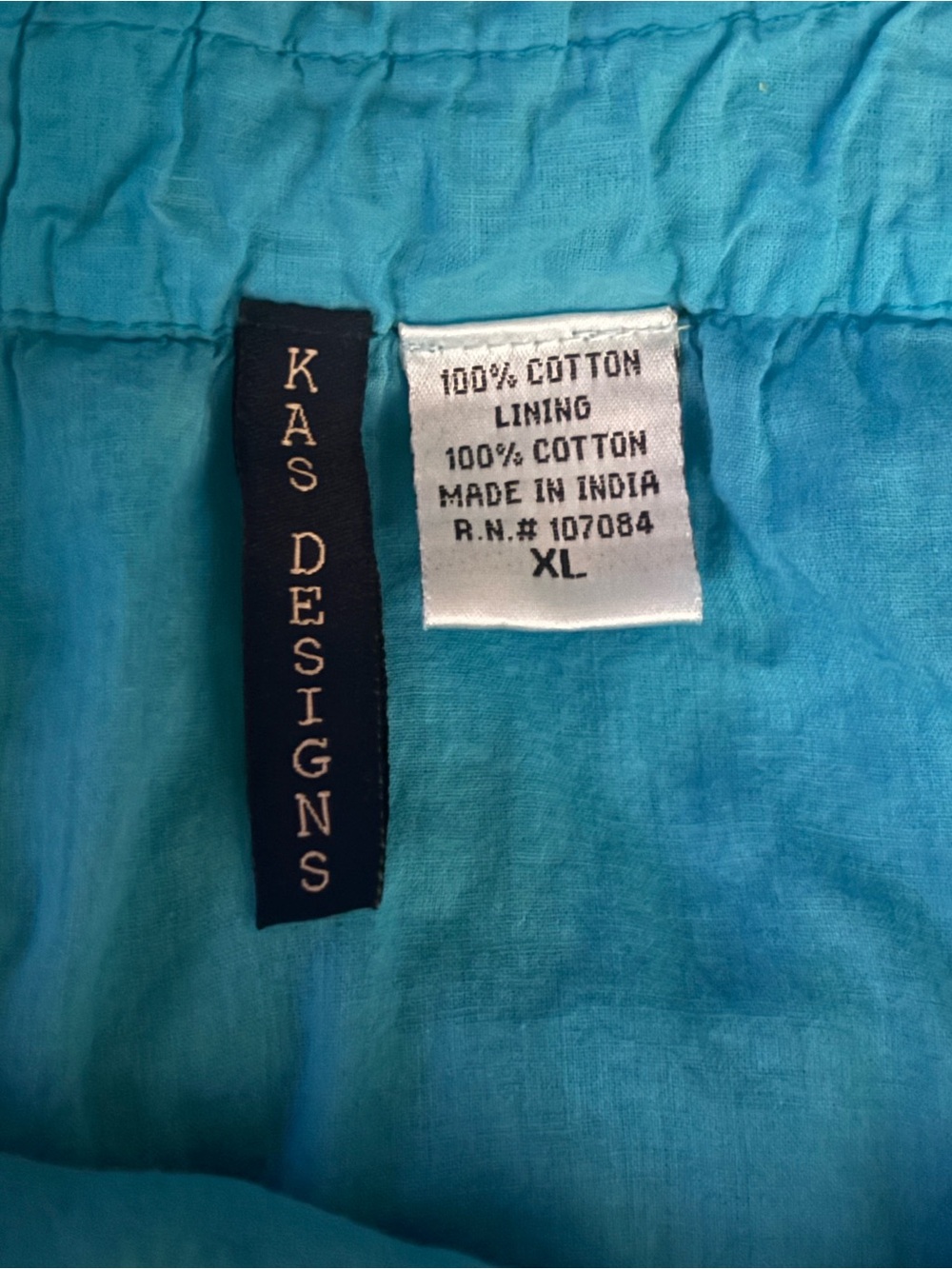 Turquoise Tiered Boho Peasant Skirt Light cotton Sz XL w/drawstring - Picture 2 of 5